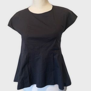 Jil Sander Navy Peplum Top, Size XS